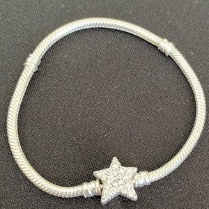 Authentic Pandora Star Clasp Bracelet SZ 18